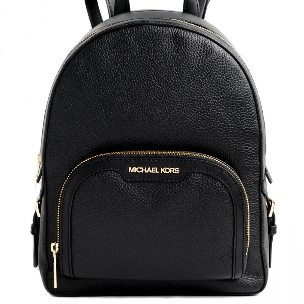 Michael Kors Backpack Bag Jaycee Md Pkt Backpack Leather Black NWT